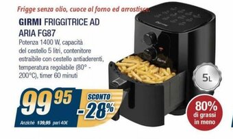 Sinergy Girmi Friggitrice Ad Aria FG87 offerta