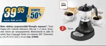Moka elettrica programmabile "Risveglio espresso"