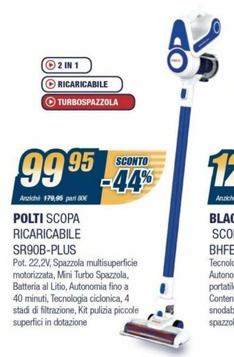 Sinergy Polti Scopa Ricaricabile SR90B-Plus offerta