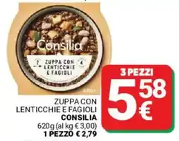 Supermercati Gulliver Zuppa con lenticchie e fagioli Consilia offerta