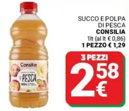 Supermercati Gulliver Succo e polpa di pesca Consilia offerta
