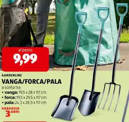ALDI Gardenline vanga/forca/pala offerta