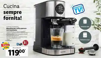 Lidl Silvercrest Kitchen Tools Macchina per caffè espresso con montalatte offerta