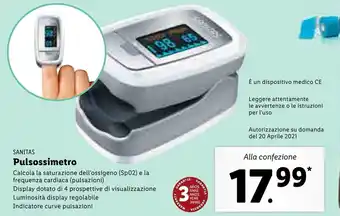Lidl Sanitas Pulsossimetro offerta