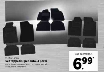 Lidl Ultimate Speed Set tappetini per auto, 4 pezzi offerta
