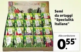 Lidl Semi da ortaggi "Specialità italiane" offerta
