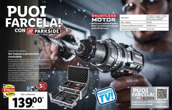Lidl Parkside Performance Set trapano a percussione ricaricabile offerta