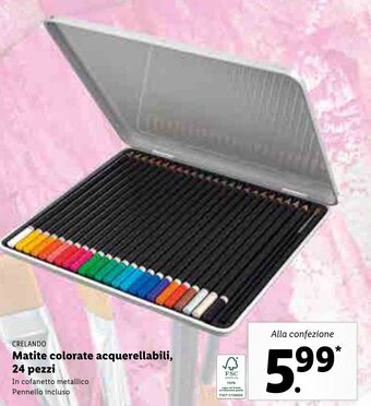 Crelando Matite colorate acquerellabili, 24 pezzi
