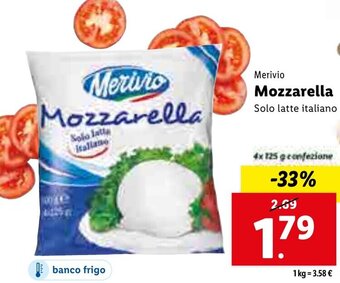 Lidl Merivio Mozzarella 4x125g offerta