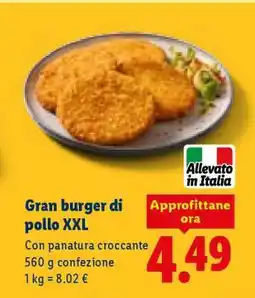 Lidl Gran burger di pollo XXL offerta