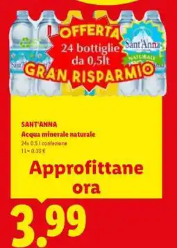 Lidl Sant'Anna Acqua Minerale Naturale offerta
