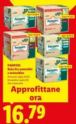 Lidl PAMPERS Baby Dry pannolini o mutandino offerta