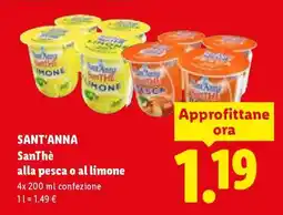 Lidl SANT'ANNA SanThè alla pesca o al limone offerta