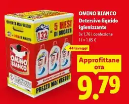 Lidl OMINO BIANCO Detersivo liquido igienizzante offerta