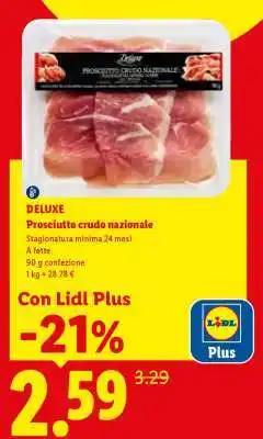 Lidl Deluxe Prosciutto crudo nazionale offerta