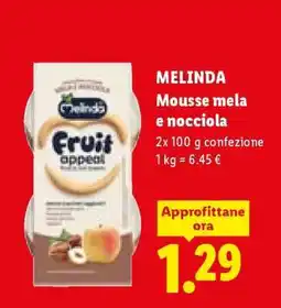 Lidl MELINDA Mousse mela e nocciola offerta