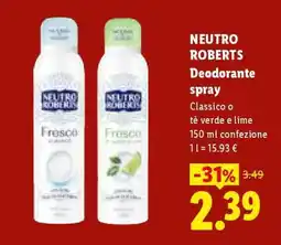 Lidl NEUTRO ROBERTS Deodorante spray offerta