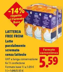 Lidl LATTERIA FREE FROM offerta