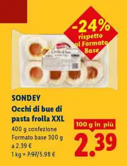 Lidl Sondey Occhi di bue di pasta frolla XXL offerta