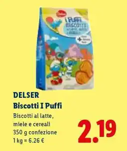 Lidl DELSER Biscotti I Puffi offerta