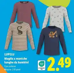 Lidl LUPILU Maglia a maniche lunghe da bambini offerta