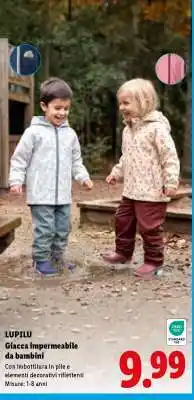 Lidl LUPILU Giacca impermeabile da bambini offerta