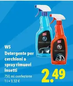Lidl W5 Detergente per cerchioni o Spray rimuovi insetti offerta