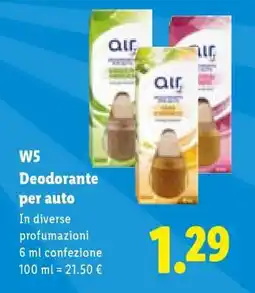 Lidl W5 Deodorante per auto offerta