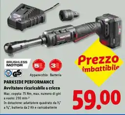 Lidl PARKSIDE PERFORMANCE Avvitatore ricaricabile a cricco offerta