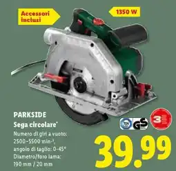 Lidl PARKSIDE Sega circolare offerta
