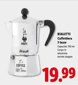 Lidl Bialetti Caffettiera 3 tazze offerta