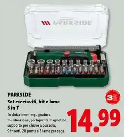 Lidl PARKSIDE Set cacciaviti, bit e lame 5 in 1 offerta