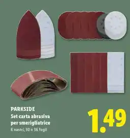 Lidl PARKSIDE Set carta abrasiva per smerigliatrice offerta