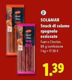 Lidl SOL&MAR Snack di salame spagnolo essiccato offerta