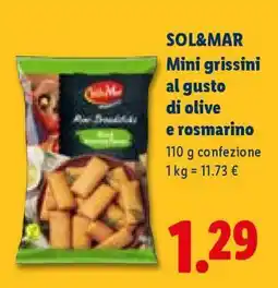 Lidl SOL&MAR Mini grissini al gusto di olive e rosmarino offerta