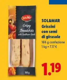 Lidl Sol&Mar Grissini con semi di girasole offerta
