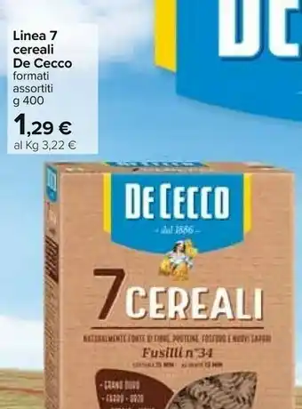 Carrefour 7 cereali fusilli n°34 400 g(ml) offerta