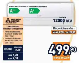 Unieuro Mitsubishi Electric Condizionatore monosplit offerta