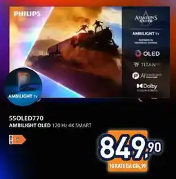 Unieuro Philips 55OLED770 Ambilight OLED 120 Hz 4K Smart TV offerta