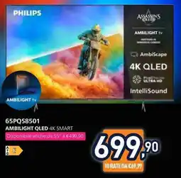 Unieuro Philips 65" Ambilight QLED 4K Smart TV offerta