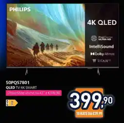Unieuro Philips 50" QLED 4K Smart TV offerta