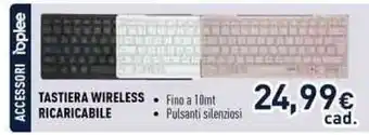 Tastiera wireless ricaricabile