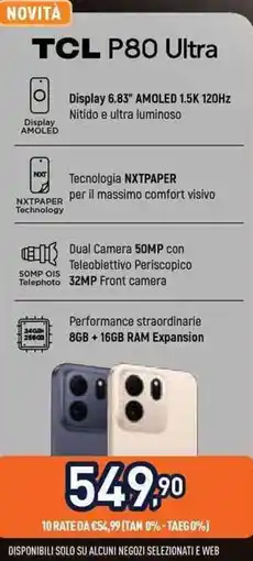 Unieuro TCL P80 Ultra offerta