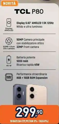 Unieuro TCL P80 offerta