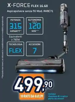 Unieuro Rowenta X-Force Flex 16.60 Aspirapolvere senza fili offerta