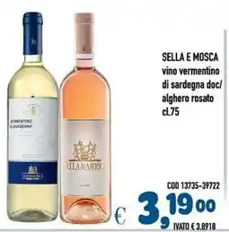 Del Prete Distribuzioni Sella e Mosca vino vermentino di sardegna doc/ alghero rosato offerta
