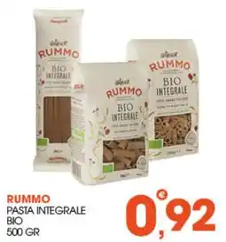 Rosa Cash Rummo pasta integrale bio offerta