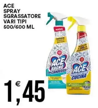 Vantaggio Cash&Carry Ace spray sgrassatore vari tipi offerta
