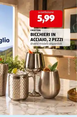 ALDI Crofton bicchieri in acciaio offerta