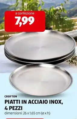 ALDI Crofton piatti in acciaio inox offerta